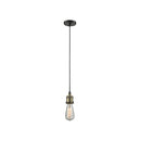 Bare Bulb Mini Pendant shown in the Black Antique Brass finish