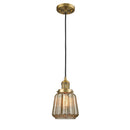 Chatham Mini Pendant shown in the Brushed Brass finish with a Mercury shade