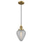 Geneseo Mini Pendant shown in the Brushed Brass finish with a Clear Crackled shade