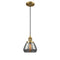 Fulton Mini Pendant shown in the Brushed Brass finish with a Plated Smoke shade