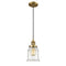 Canton Mini Pendant shown in the Brushed Brass finish with a Clear shade