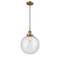 Beacon Mini Pendant shown in the Brushed Brass finish with a Seedy shade