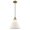 Cone Mini Pendant shown in the Brushed Brass finish with a Matte White shade