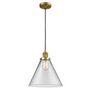 Cone Mini Pendant shown in the Brushed Brass finish with a Clear shade