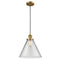 Cone Mini Pendant shown in the Brushed Brass finish with a Clear shade