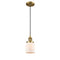 Bell Mini Pendant shown in the Brushed Brass finish with a Matte White shade