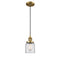 Bell Mini Pendant shown in the Brushed Brass finish with a Clear shade