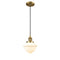 Oxford Mini Pendant shown in the Brushed Brass finish with a Matte White shade