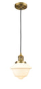 Innovations Lighting Small Oxford 1-100 watt 8 inch Brushed Brass Mini Pendant with Matte White Cased glass 201CBBG531