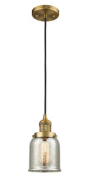 Innovations Lighting Small Bell 1-100 watt 5 inch Brushed Brass Mini Pendant with Silver Plated Mercury glass 201CBBG58