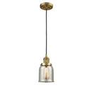 Bell Mini Pendant shown in the Brushed Brass finish with a Silver Plated Mercury shade