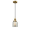 Bell Mini Pendant shown in the Brushed Brass finish with a Silver Plated Mercury shade