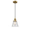 Cone Mini Pendant shown in the Brushed Brass finish with a Clear shade