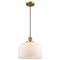 Bell Mini Pendant shown in the Brushed Brass finish with a Matte White shade