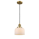 Bell Mini Pendant shown in the Brushed Brass finish with a Matte White shade