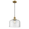 Bell Mini Pendant shown in the Brushed Brass finish with a Clear shade