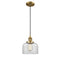 Bell Mini Pendant shown in the Brushed Brass finish with a Clear shade