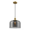 Bell Mini Pendant shown in the Brushed Brass finish with a Plated Smoke shade