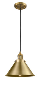 Innovations Lighting Briarcliff 1-100 watt 10 inch Brushed Brass Mini Pendant with Brushed Brass Briarcliff shades  201CBBM10BB