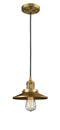 Innovations Lighting Railroad 1-100 watt 8 inch Brushed Brass Mini Pendant with Brushed Brass Railroad shades  201CBBM4