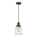 Canton Mini Pendant shown in the Matte Black finish with a Clear shade