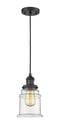 Innovations Lighting Canton 1-100 watt 6.5 inch Black Mini Pendant with Clear glass 201CBKG182