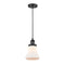 Bellmont Mini Pendant shown in the Matte Black finish with a Matte White shade