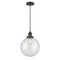 Beacon Mini Pendant shown in the Matte Black finish with a Clear shade