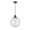 Beacon Mini Pendant shown in the Matte Black finish with a Clear shade