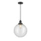 Beacon Mini Pendant shown in the Matte Black finish with a Seedy shade