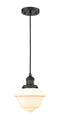 Innovations Lighting Small Oxford 1-100 watt 8 inch Black Mini Pendant with Matte White Cased glass 201CBKG531