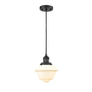 Oxford Mini Pendant shown in the Matte Black finish with a Matte White shade