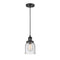 Bell Mini Pendant shown in the Matte Black finish with a Seedy shade