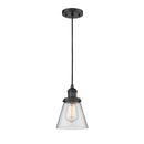 Cone Mini Pendant shown in the Matte Black finish with a Clear shade