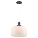 Bell Mini Pendant shown in the Matte Black finish with a Matte White shade