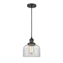 Bell Mini Pendant shown in the Matte Black finish with a Clear shade