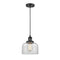 Bell Mini Pendant shown in the Matte Black finish with a Clear shade