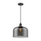 Bell Mini Pendant shown in the Matte Black finish with a Plated Smoke shade