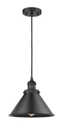 Innovations Lighting Briarcliff 1-100 watt 10 inch Matte Black Mini Pendant with Matte Black Briarcliff shades  201CBKM10BK