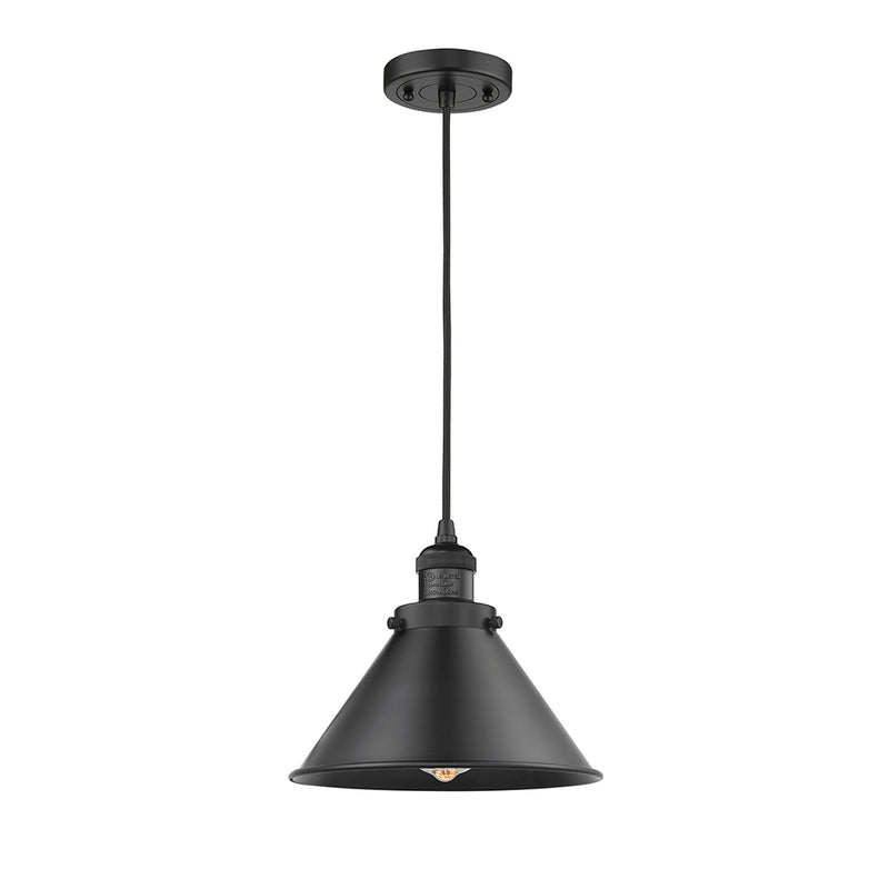 Briarcliff Mini Pendant shown in the Matte Black finish with a Matte Black shade