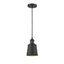 Addison Mini Pendant shown in the Matte Black finish with a Matte Black shade