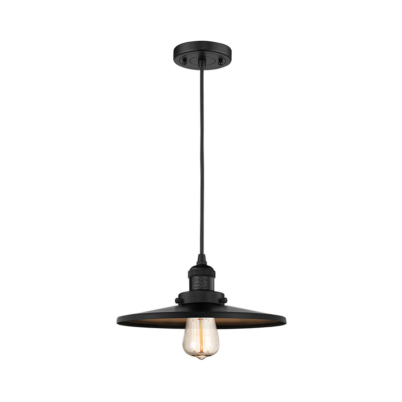 Appalachian Mini Pendant shown in the Matte Black finish with a Matte Black shade