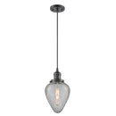 Geneseo Mini Pendant shown in the Oil Rubbed Bronze finish with a Clear Crackled shade