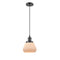 Fulton Mini Pendant shown in the Oil Rubbed Bronze finish with a Matte White shade