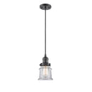 Canton Mini Pendant shown in the Oil Rubbed Bronze finish with a Clear shade