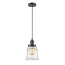 Canton Mini Pendant shown in the Oil Rubbed Bronze finish with a Clear shade