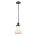 Bellmont Mini Pendant shown in the Oil Rubbed Bronze finish with a Matte White shade