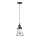 Bellmont Mini Pendant shown in the Oil Rubbed Bronze finish with a Clear shade