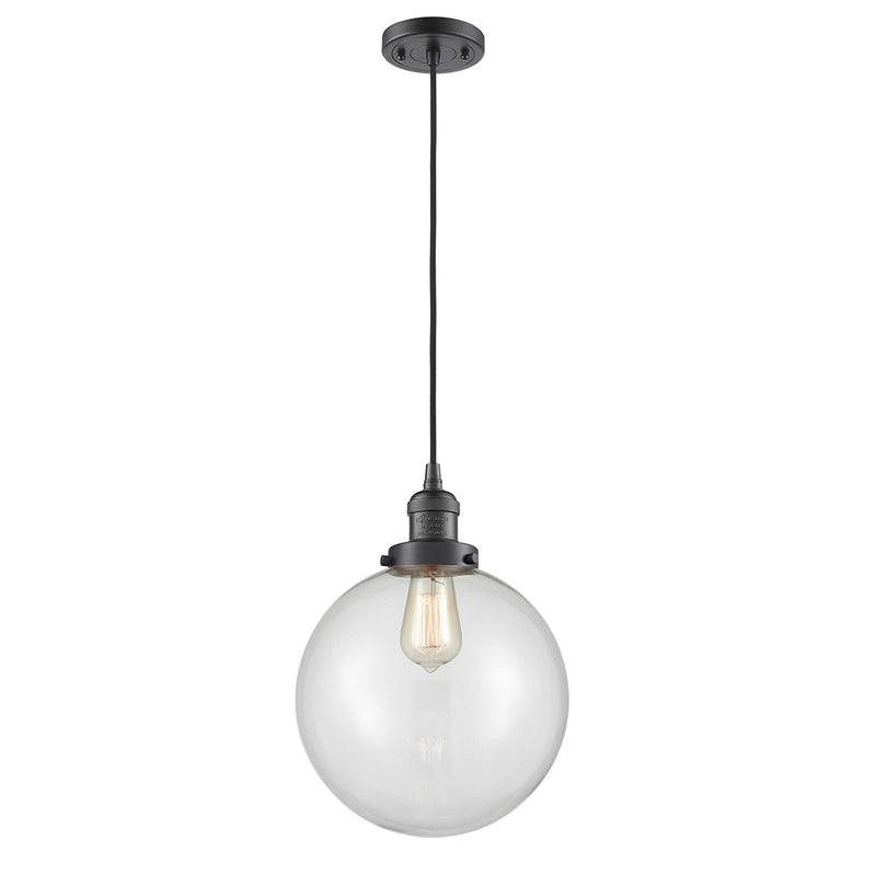 Beacon Mini Pendant shown in the Oil Rubbed Bronze finish with a Clear shade