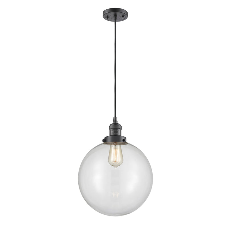 Beacon Mini Pendant shown in the Oil Rubbed Bronze finish with a Clear shade